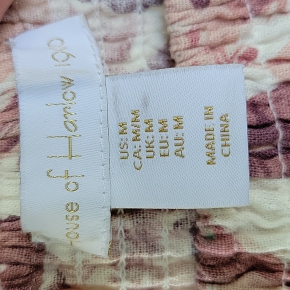 House of Harlow 1960 Sz M Tropical Floral Peasant Boho Midi Dress - Picture 12 of 15